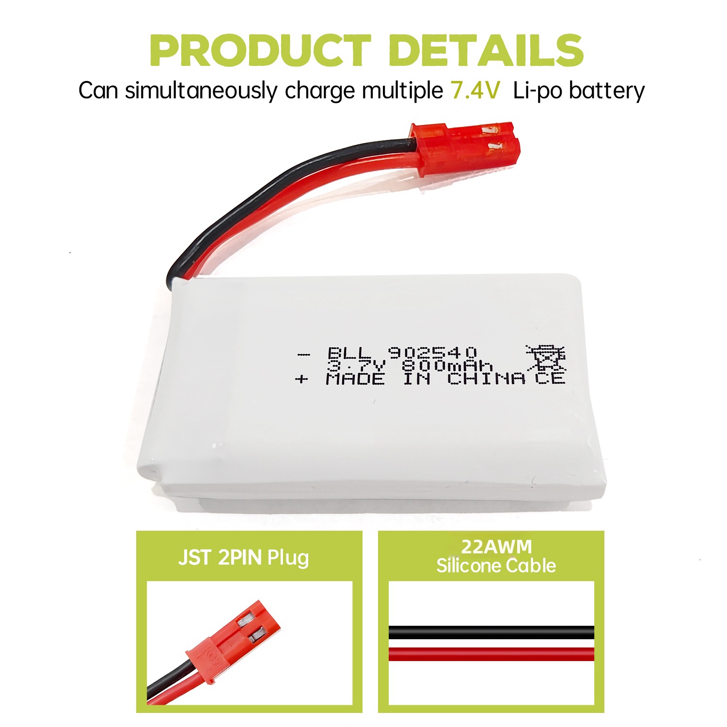 5PCS 3.7V 800mAh 30C 리포 배터리 +  - Drone Mjx Rc 리뷰 및 가격